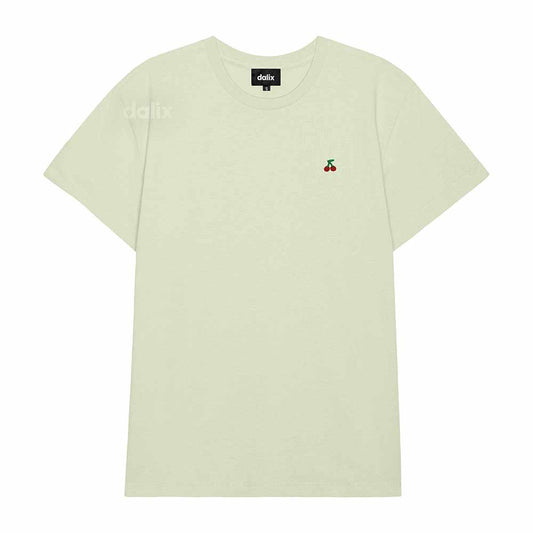 Dalix Lil Cherry Everyday Tee Lightweight Short Sleeve Summer Shirt Womens in Cucumber S Small