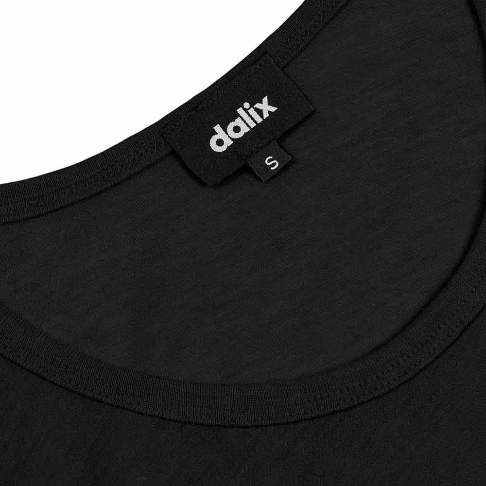Dalix Ghost Flowy Crop Tank Top Womens Relaxed Fit Lightweight Polyester Cotton Jersey Soft Draped Shirt in Black S Small