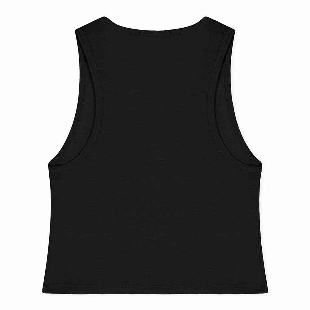 Dalix Ghost Flowy Crop Tank Top Womens Relaxed Fit Lightweight Polyester Cotton Jersey Soft Draped Shirt in Black S Small