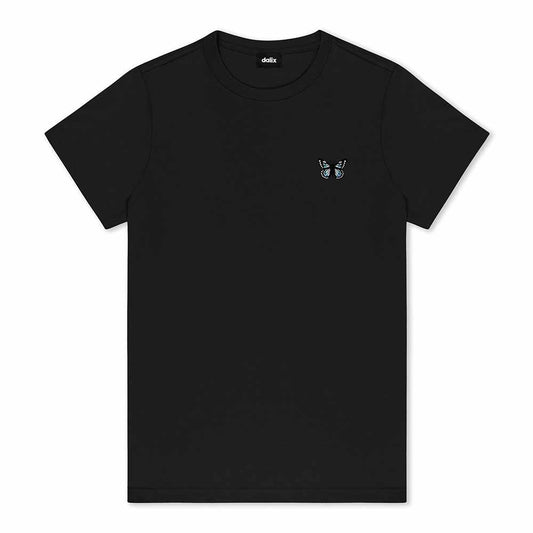 Dalix Butterfly Midweight Short Sleeve Cotton T Shirt Regular Womens in Black S Small