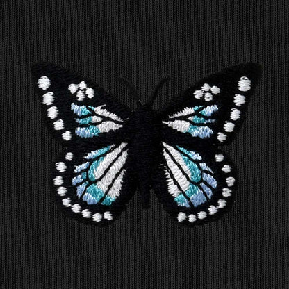 Dalix Butterfly Midweight Short Sleeve Cotton T Shirt Regular Womens in Black S Small