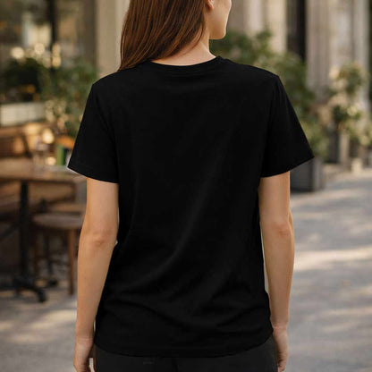 Dalix Butterfly Midweight Short Sleeve Cotton T Shirt Regular Womens in Black S Small
