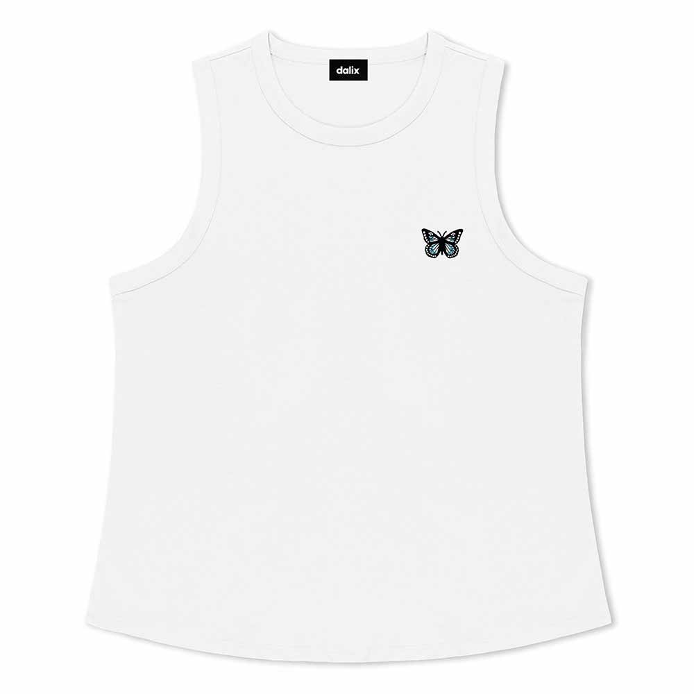 Dalix Butterfly Cotton Jersey Tank