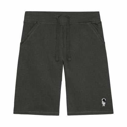 Dalix Astronaut Embroidered Short Soft Fleece Relaxed Drawstring Fit Lounge Mens in Mil Green S Small