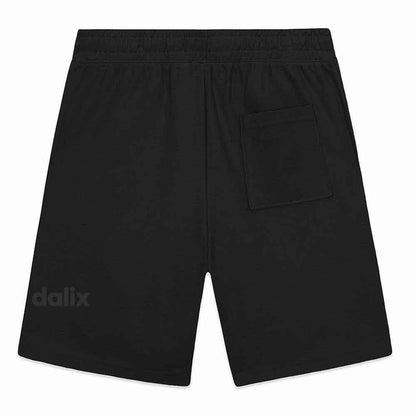 Dalix Astronaut Gym Short Sport Embroidered Casual Pocket Mesh Drawcord Waist Mens in Black S Small