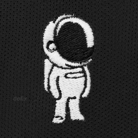 Dalix Astronaut Court Short Sport Embroidered Casual Pocket Mesh Drawcord Waist Mens in Black S Small