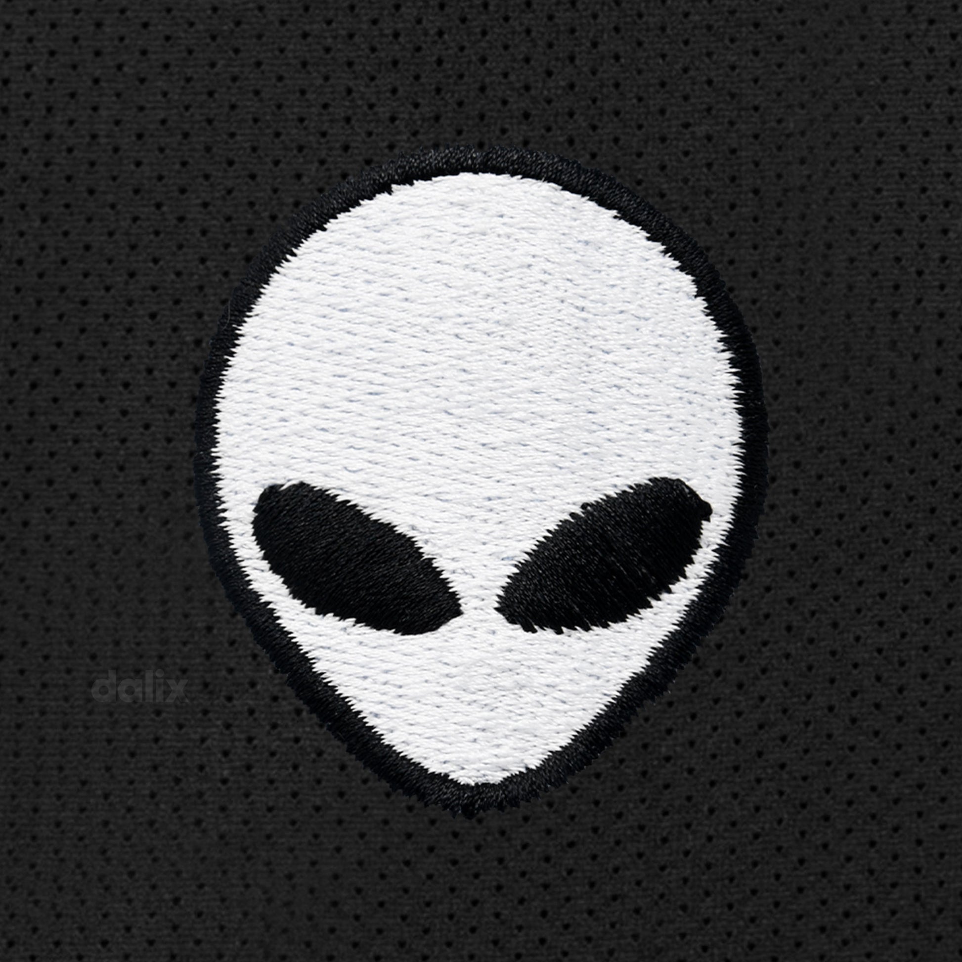 Dalix Lil Alien Court Short Sport Embroidered Casual Pocket Mesh Drawcord Waist Mens in Black S Small
