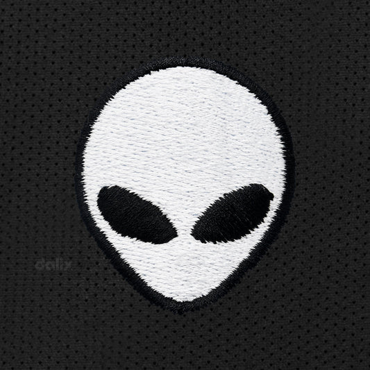 Dalix Lil Alien Court Short Sport Embroidered Casual Pocket Mesh Drawcord Waist Mens in Black S Small