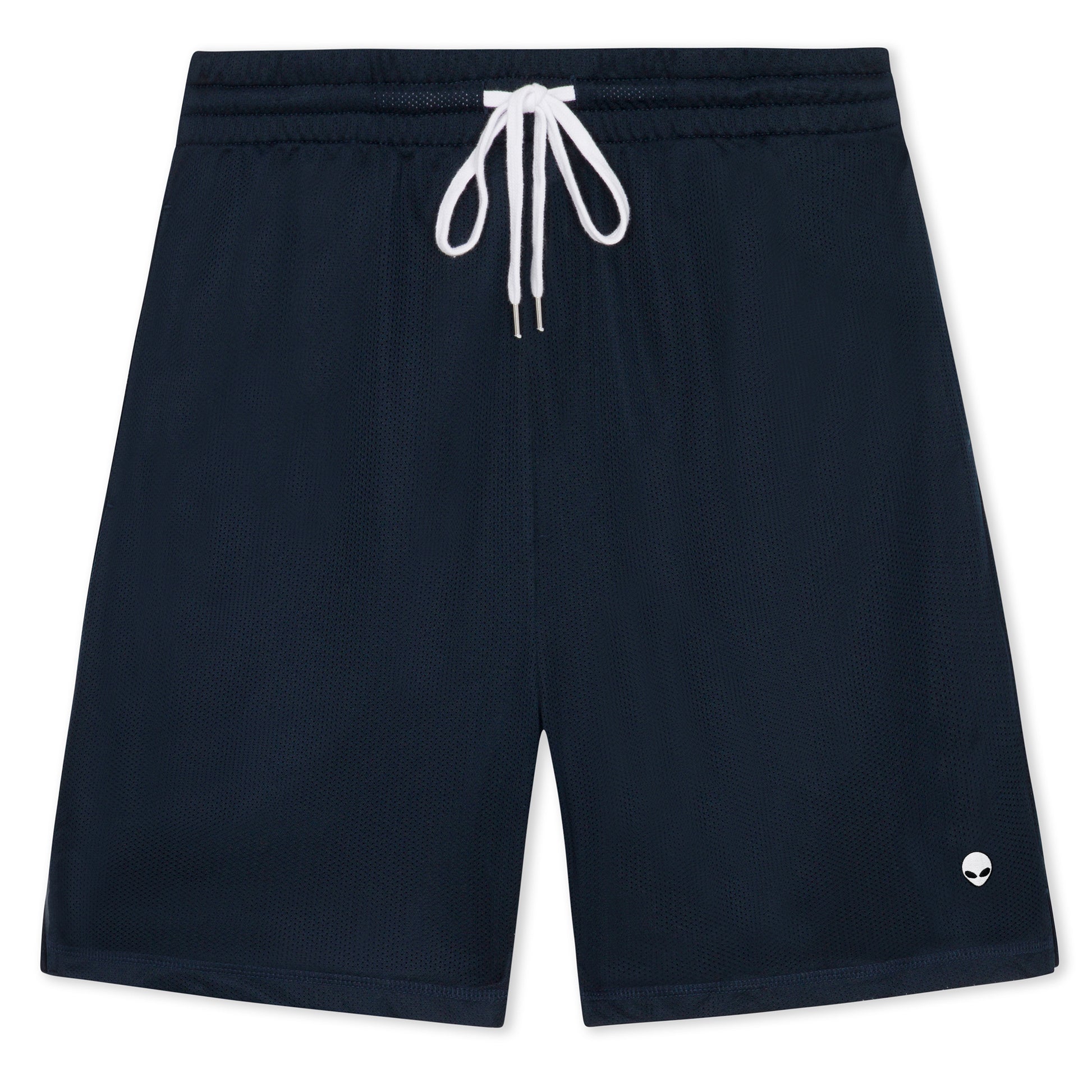 Dalix Lil Alien Court Short Sport Embroidered Casual Pocket Mesh Drawcord Waist Mens in Navy Blue S Small