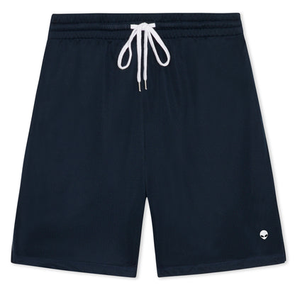 Dalix Lil Alien Court Short Sport Embroidered Casual Pocket Mesh Drawcord Waist Mens in Navy Blue S Small