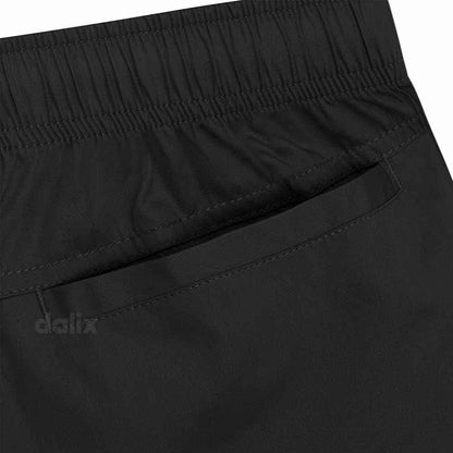 Dalix Astronaut Beach Short Embroidered Casual Pocket Mesh Drawcord Waist Mens in Black S Small