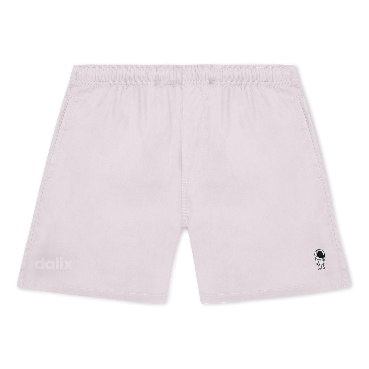 Dalix Astronaut Beach Short Embroidered Casual Pocket Mesh Drawcord Waist Mens in Orchid S Small