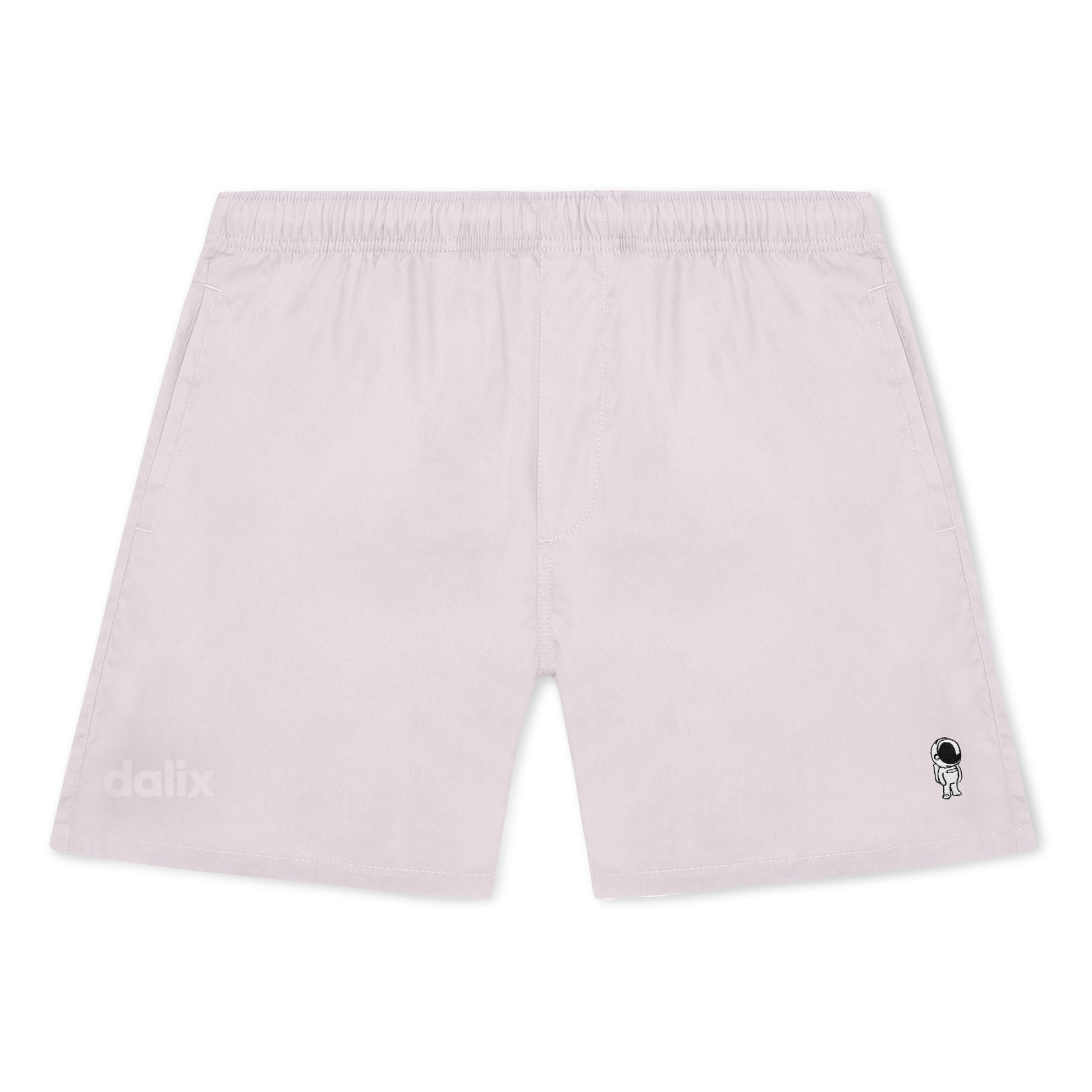 Dalix Astronaut Beach Short Embroidered Casual Pocket Mesh Drawcord Waist Mens in Orchid S Small