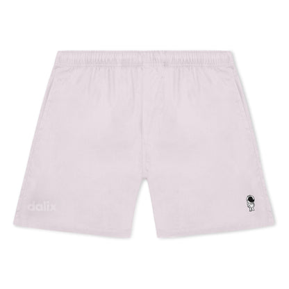 Dalix Astronaut Beach Short Embroidered Casual Pocket Mesh Drawcord Waist Mens in Orchid S Small