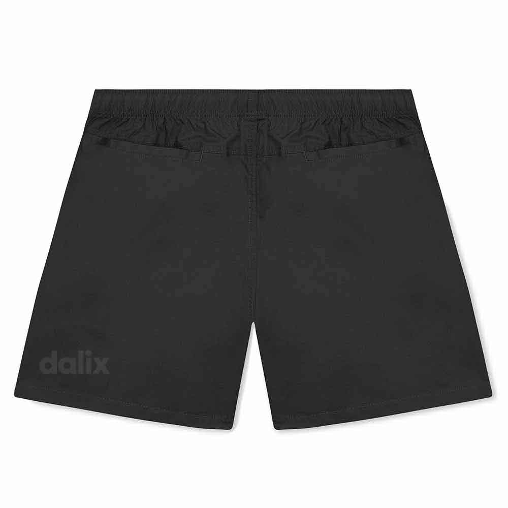 Dalix Ghost Beach Short Embroidered Casual Pocket Mesh Drawcord Waist Mens in Black S Small