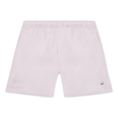 Dalix Lil Alien Beach Short Embroidered Casual Pocket Mesh Drawcord Waist Mens in Orchid S Small
