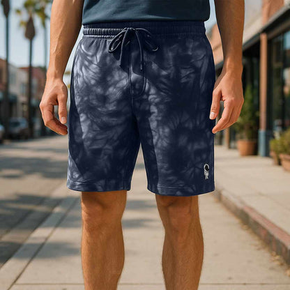 Dalix Mens Astronaut Tie Dye Midweight Fleece Shorts