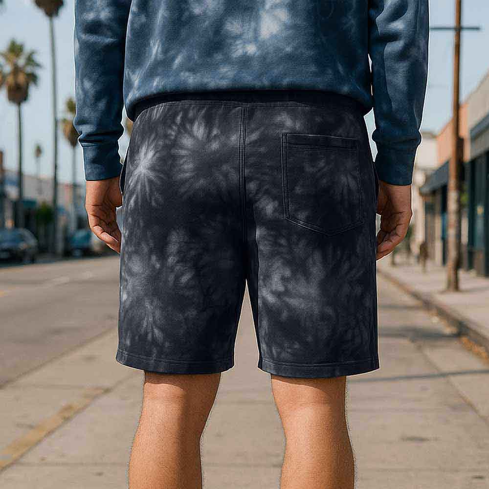 Dalix Mens Astronaut Tie Dye Midweight Fleece Shorts