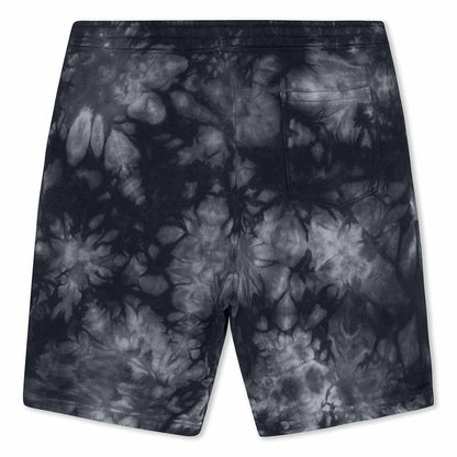 Dalix Mens Ghost Tie Dye Midweight Fleece Shorts Casual Athletic Streetwear in Black S Small