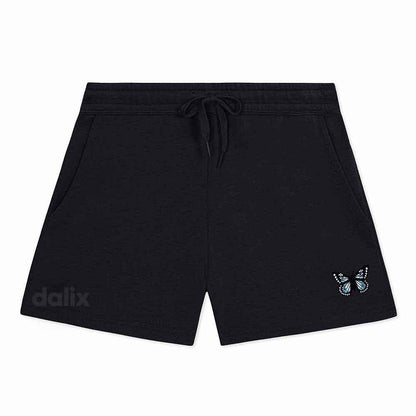 Dalix Womens Butterfly Midweight Washed Fleece Shorts