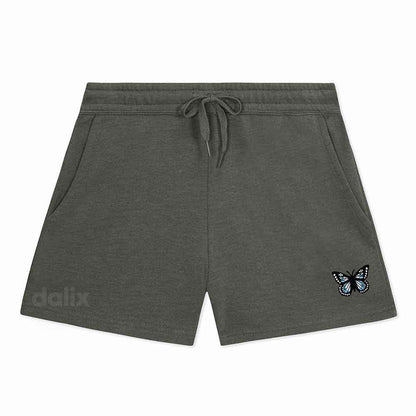 Dalix Womens Butterfly Midweight Washed Fleece Shorts