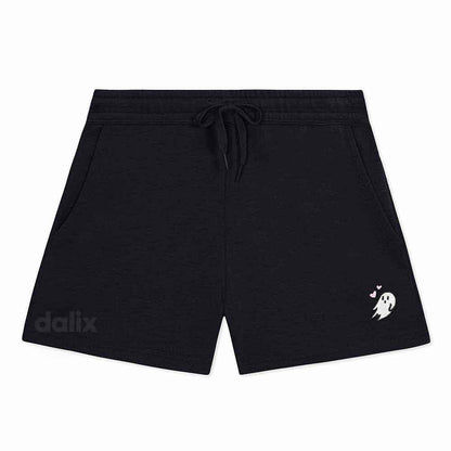 Dalix Womens Heartly Ghost Midweight Washed Fleece Shorts