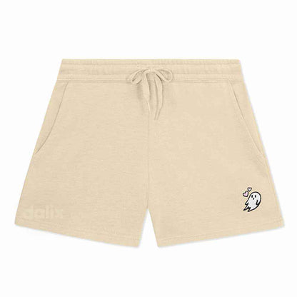 Dalix Womens Heartly Ghost Midweight Washed Fleece Shorts