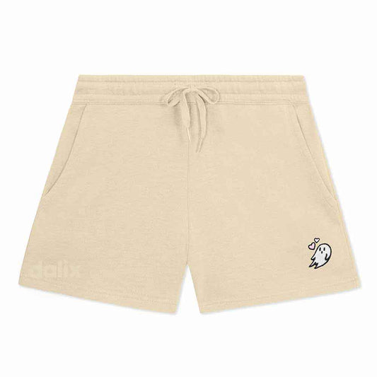 Dalix Womens Heartly Ghost Midweight Washed Fleece Shorts