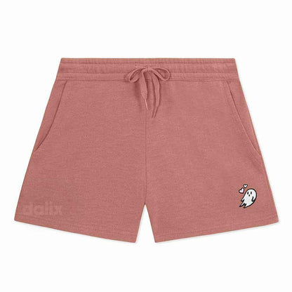 Dalix Womens Heartly Ghost Midweight Washed Fleece Shorts