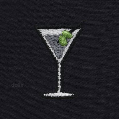 Dalix Martini Embroidered Shorts Washed Soft Fleece Relaxed Drawstring Pocket Fit Lounge Womens in Black S Small