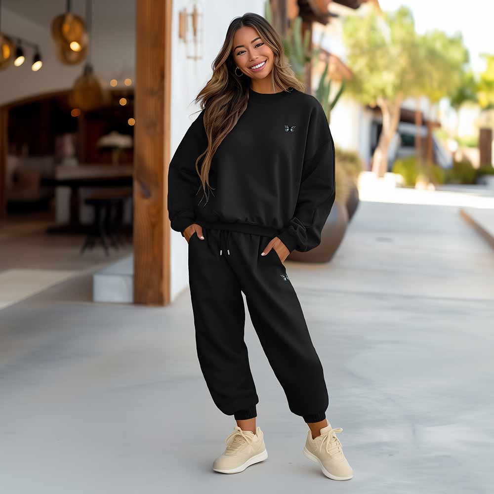 Dalix Butterfly Midweight Fleece Relaxed Sweatsuit