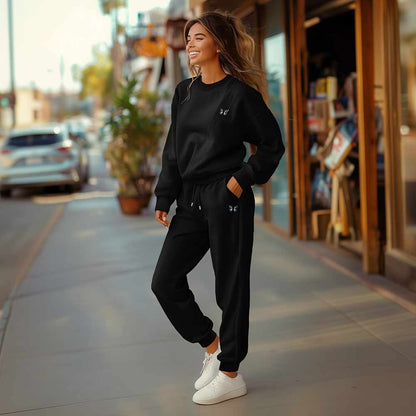 Dalix Butterfly Midweight Fleece Relaxed Sweatsuit