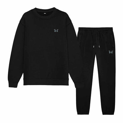 Dalix Butterfly Midweight Fleece Crewneck Sweatsuit