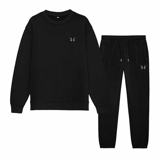 Dalix Butterfly Midweight Fleece Crewneck Sweatsuit
