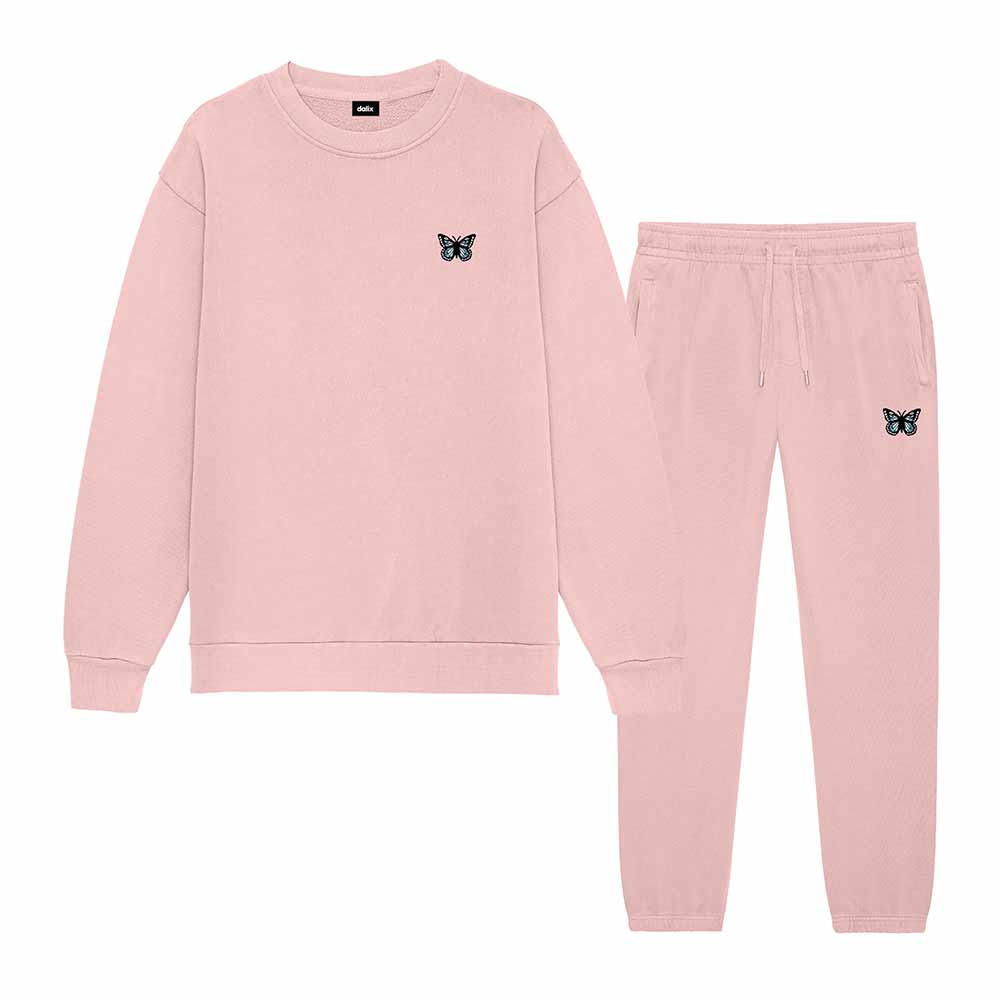 Dalix Butterfly Midweight Fleece Crewneck Sweatsuit