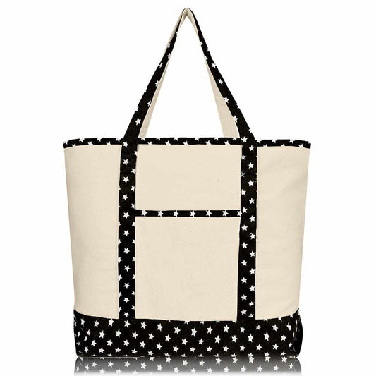 Dalix 22" Soft Canvas Tote Bag Special Patterns Collection