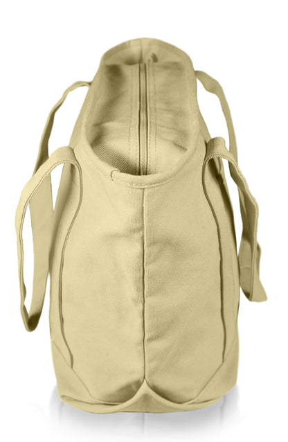 DALIX 20" Solid Color Cotton Canvas Shopping Tote Bag