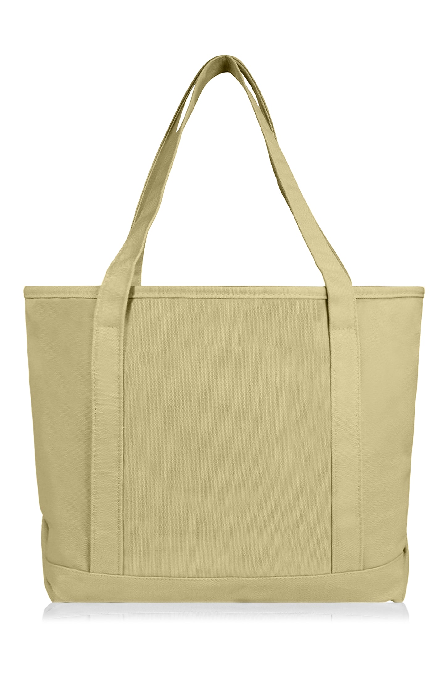 DALIX 20" Solid Color Cotton Canvas Shopping Tote Bag