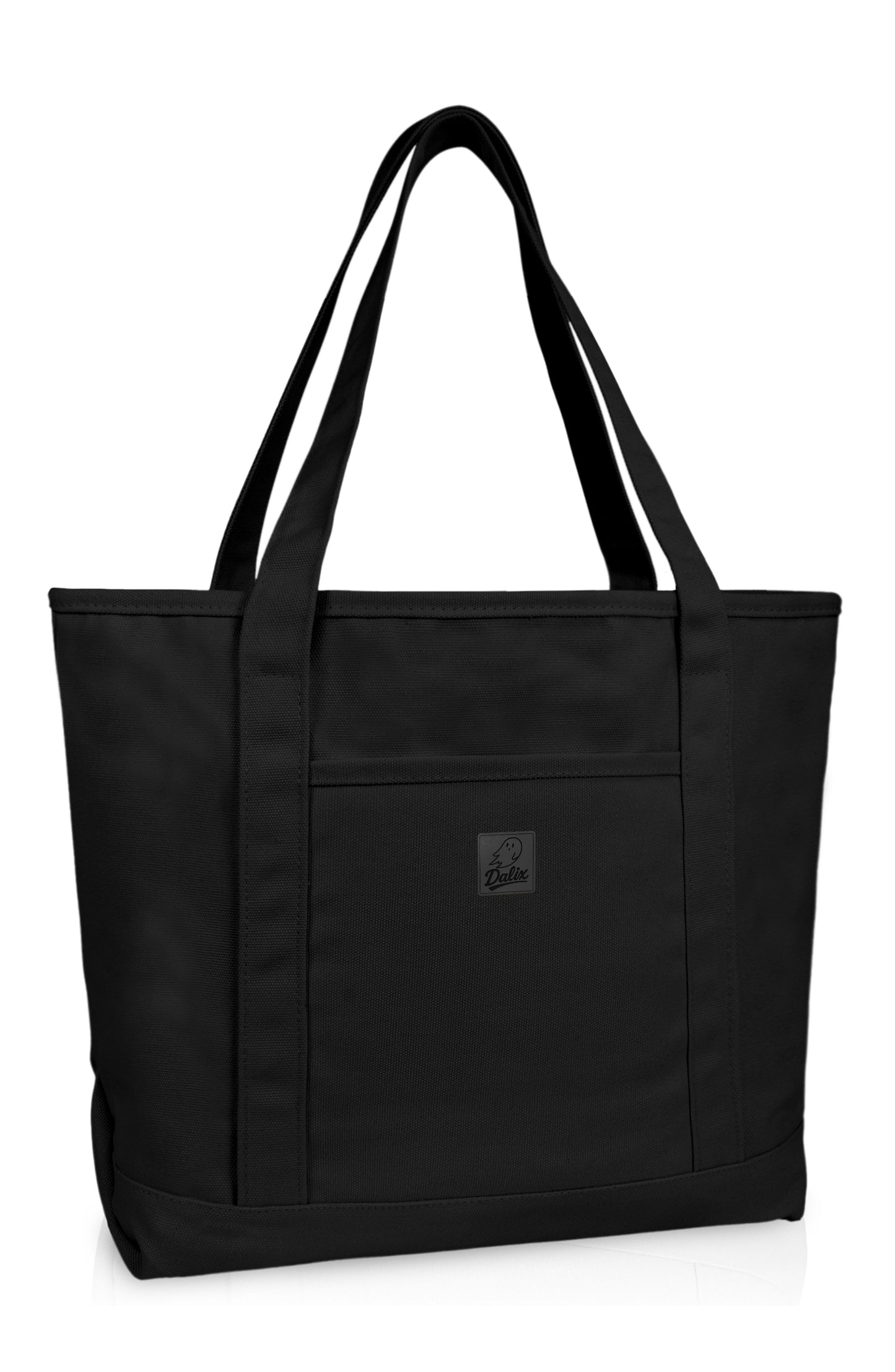 DALIX 20" Solid Color Cotton Canvas Shopping Tote Bag