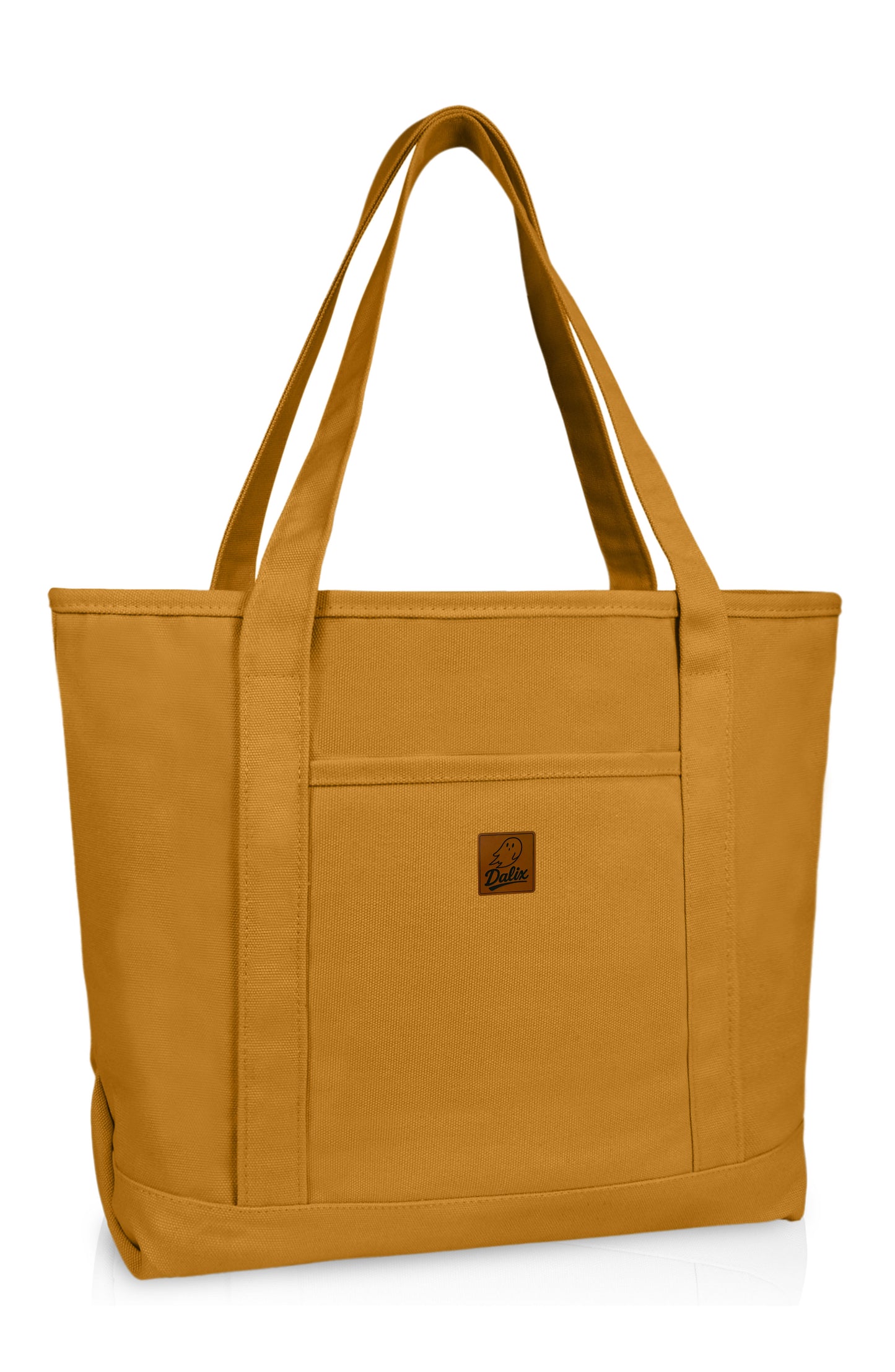DALIX 20" Solid Color Cotton Canvas Shopping Tote Bag