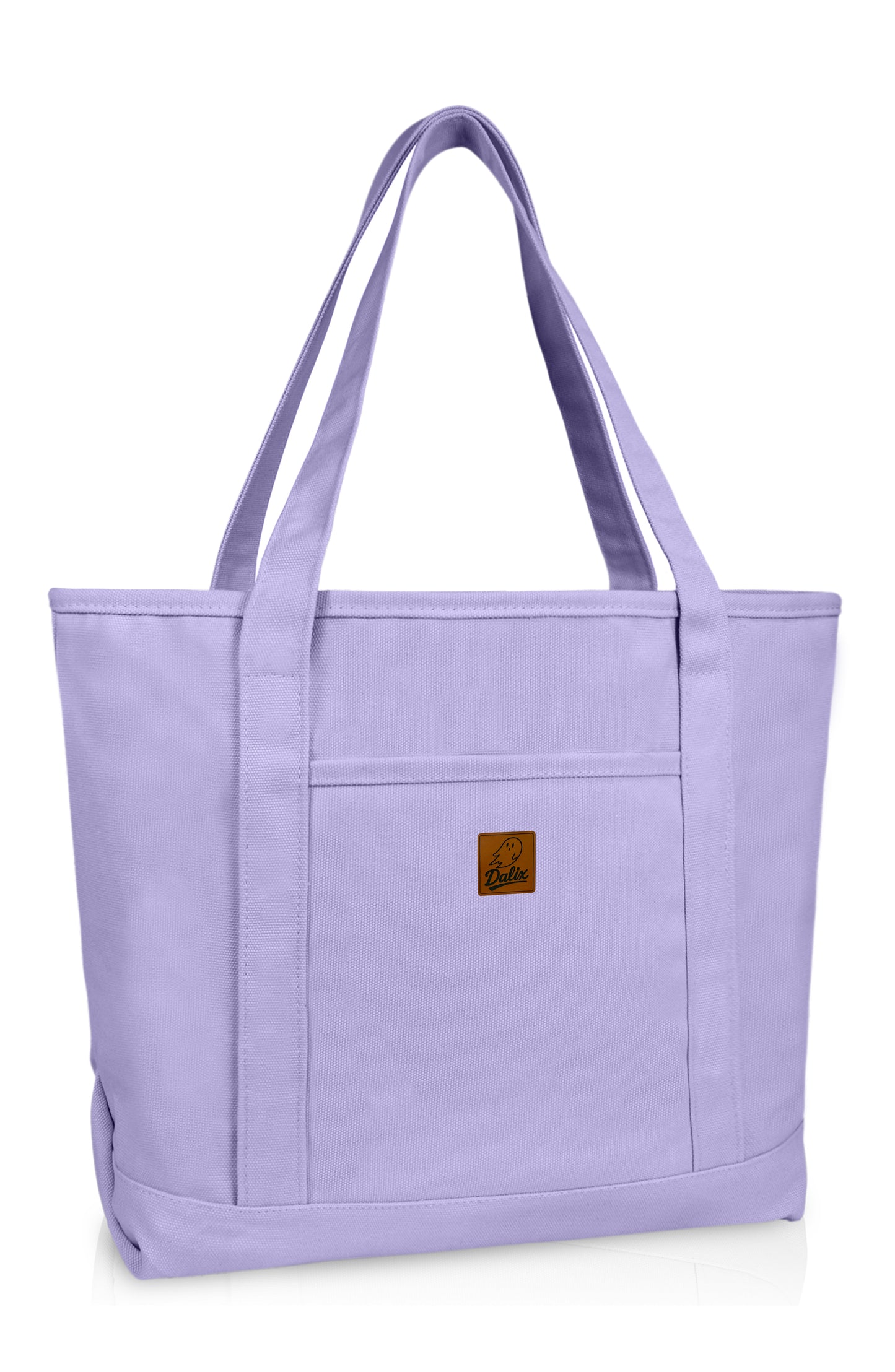 DALIX 20" Solid Color Cotton Canvas Shopping Tote Bag