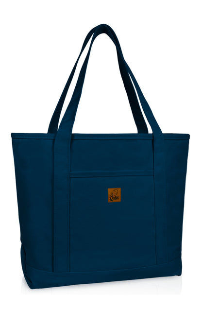 DALIX 20" Solid Color Cotton Canvas Shopping Tote Bag
