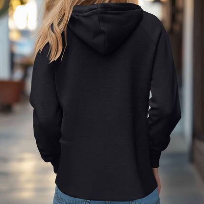 Dalix Bow Embroidered Fleece Zip Hoodie Nature Cold Fall Winter Womens in Black S Small