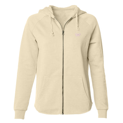 Dalix Bow Zip Hoodie