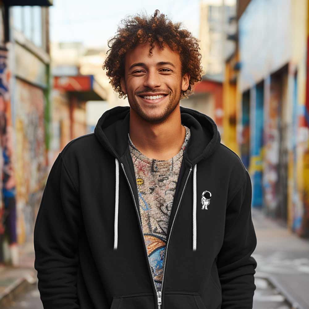 Dalix Astronaut Midweight Fleece Zip Hoodie