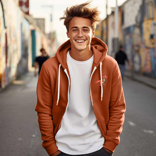 Dalix T-Rex Midweight Fleece Zip Hoodie