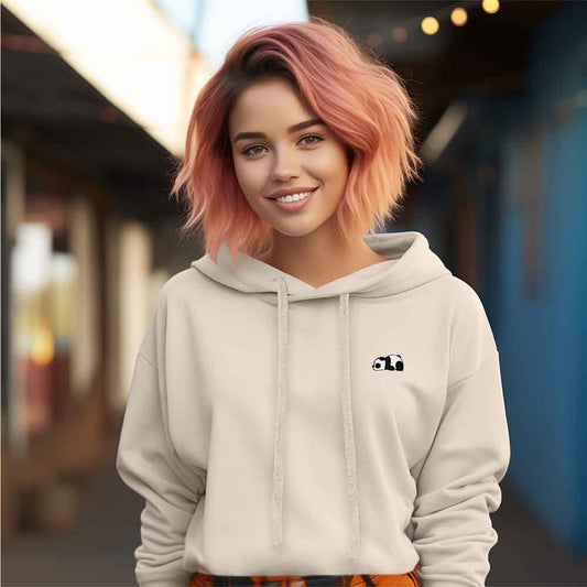 Dalix Panda Midweight Fleece Cropped Hoodie