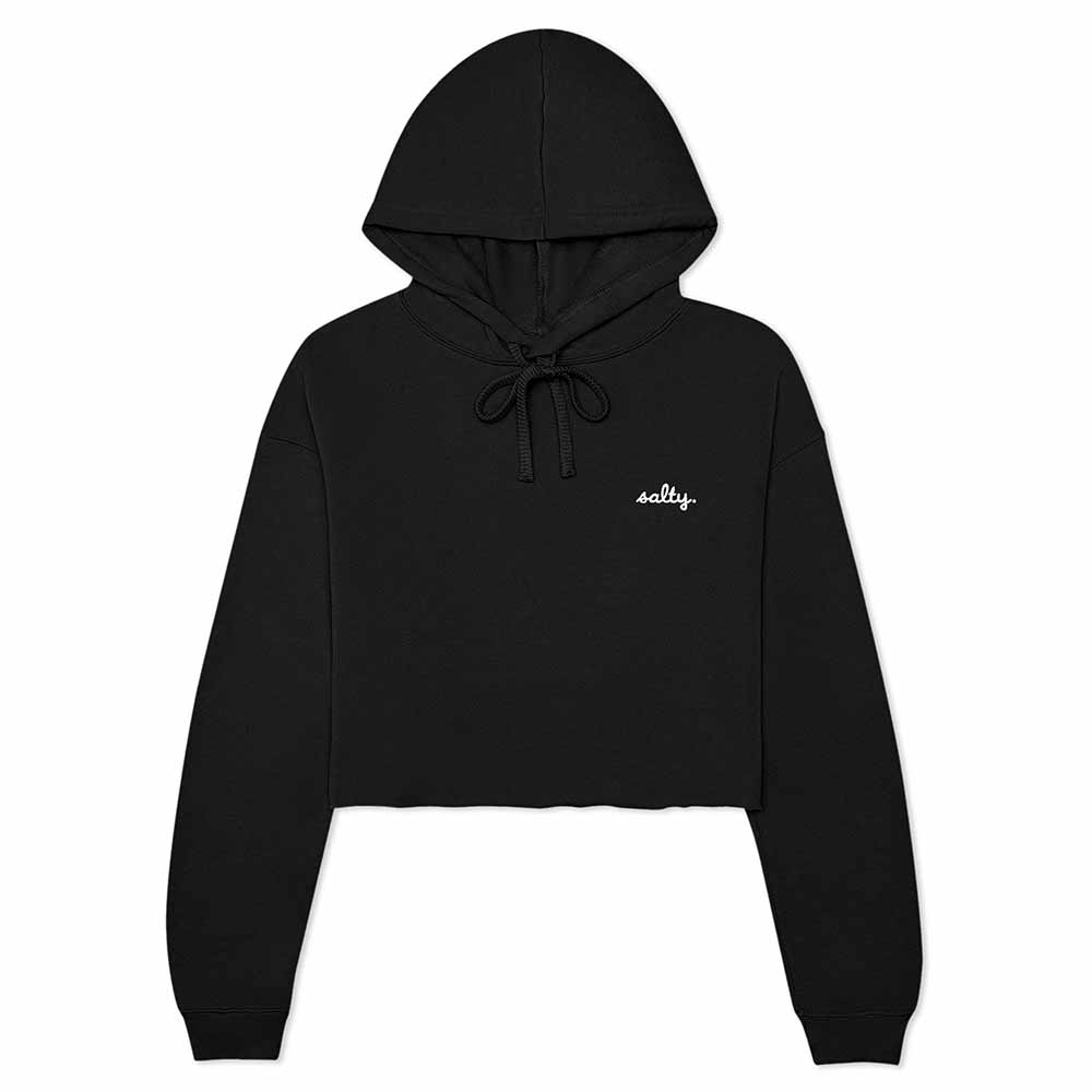 Dalix Womens Salty Midweight Fleece Cropped Hooded Sweatshirt