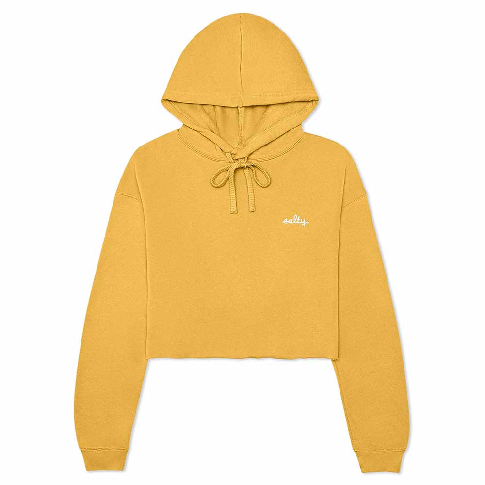 Dalix Womens Salty Midweight Fleece Cropped Hooded Sweatshirt
