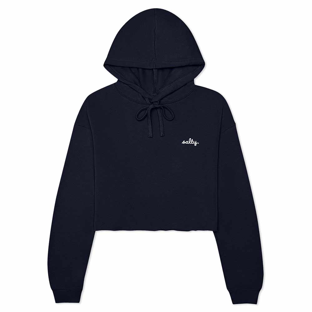 Dalix Womens Salty Midweight Fleece Cropped Hooded Sweatshirt